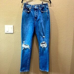 Lovers and Friends Reece high rise slim straight jeans.
